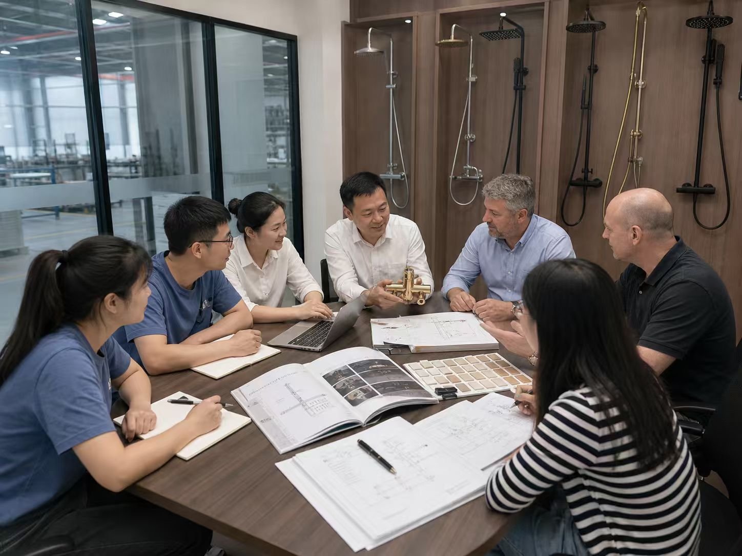 NINGJUN team collaborating with clients on product design and development